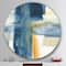 Designart - Indigo Panel VI - Geometric Metal Circle Wall Art